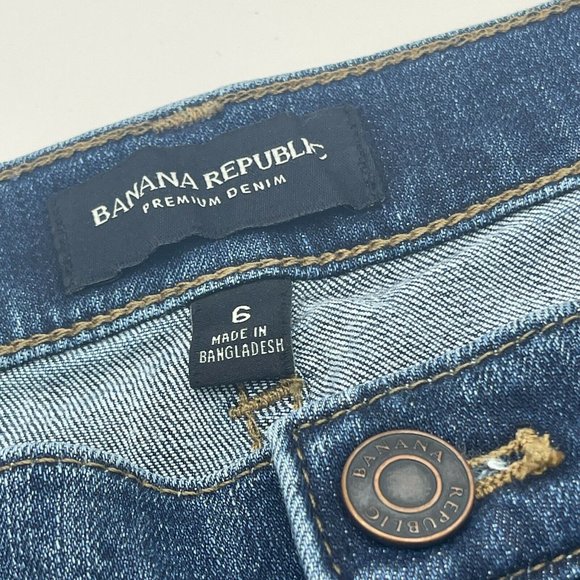 Banana Republic Jean Shorts Womens Size 6 Dark Wash Cut Off Casual Summer *Read* - Picture 6 of 12